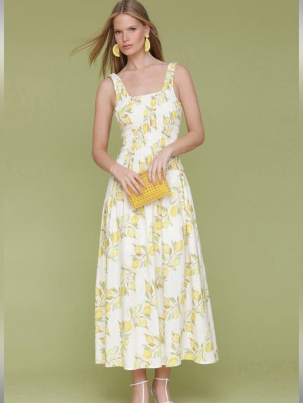 Avec Les Filles Smocked Sleeveless Fit & Flare Maxi Dress
